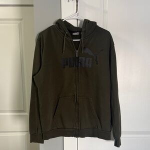 Puma Men's Dark Green Zip-Up Hoodie